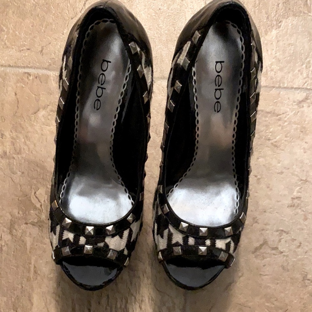 Authentic black and white BeBe heels